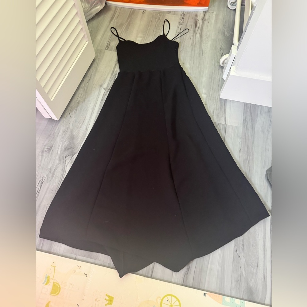Theory slip flared dress